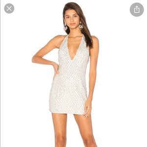 Revolve X NBD Jack dress in ivory and silver Size S
